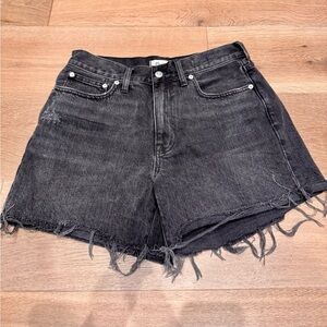 Madewell Black Relaxed Mid Length Denim Shorts
